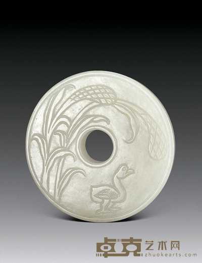 清中期 白玉岁岁平安璧 直径5.5cm